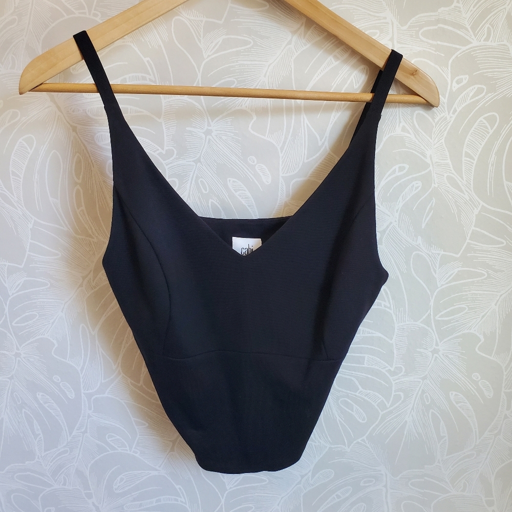 Cabi Black Bralette Corset Tailored Ponte Cami Tank Top Layering #5332